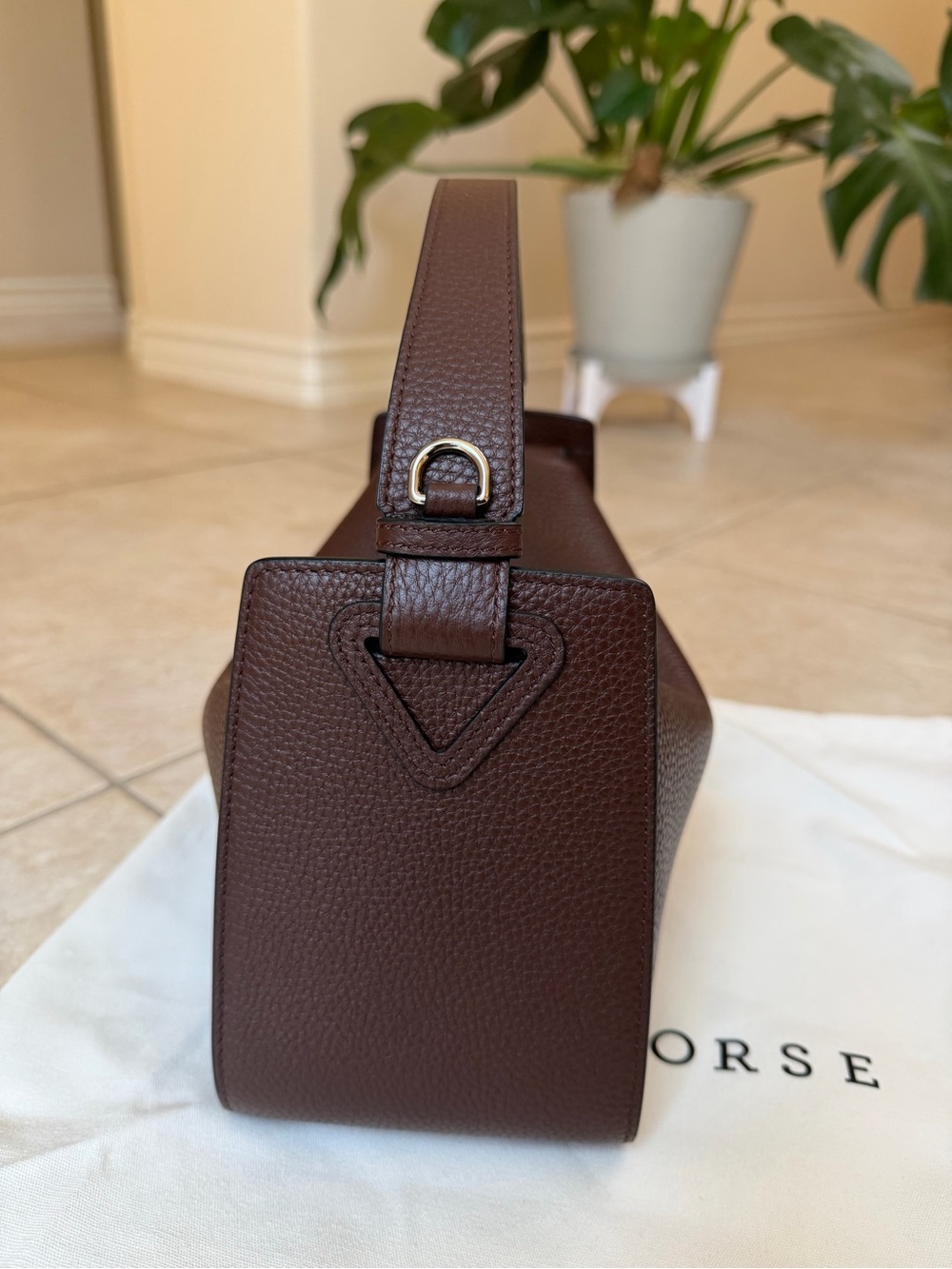 The Horse Clementine Bag Coffee Pebbled Leather - Picture 4 of 12